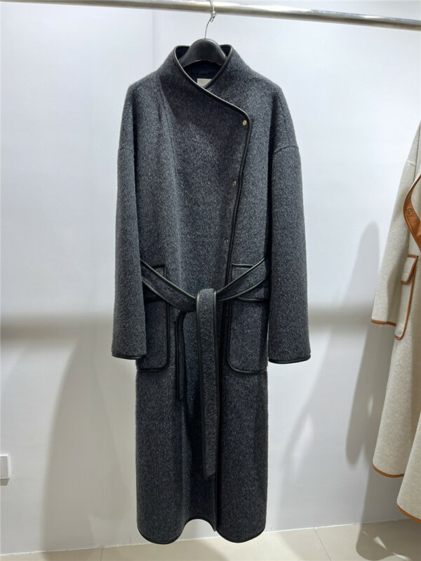 Hermès patchwork leather cashmere coat