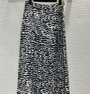louis vuitton LV zebra print series long skirt