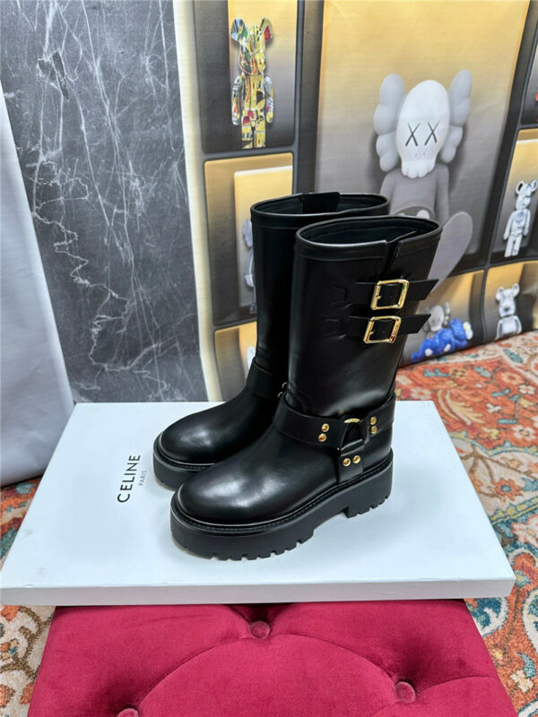 Celine catwalk new thick-soled knight boots