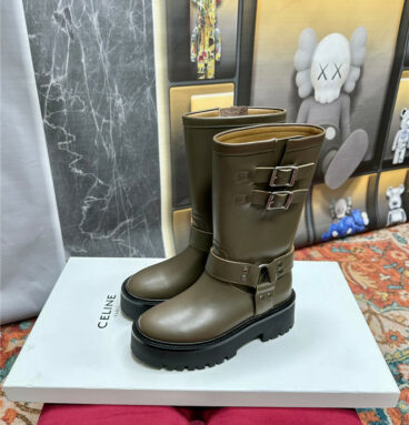 Celine catwalk new thick-soled knight boots