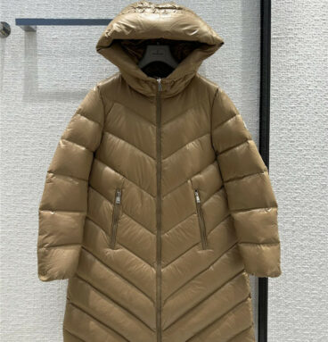 moncler hooded mid-length down jacket