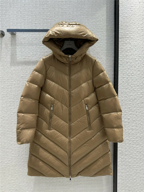 moncler hooded mid-length down jacket