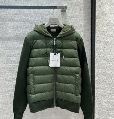 Moncler knitted patchwork jacket single down jacket