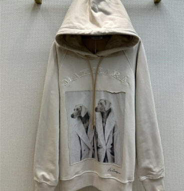 MaxMara double-headed hound pattern hooded sweatshirt