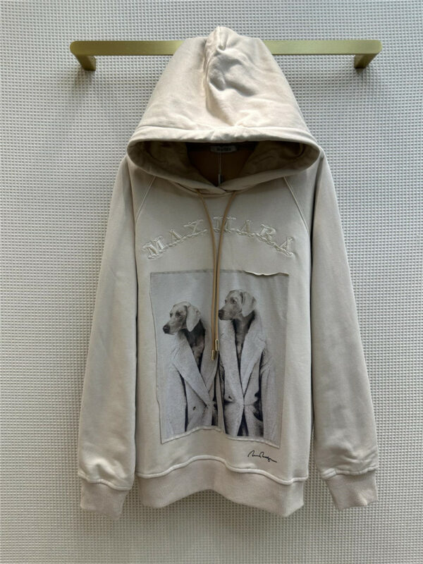 MaxMara double-headed hound pattern hooded sweatshirt