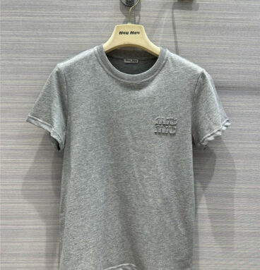 miumiu premium gray short-sleeved T-shirt