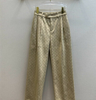 gucci double G jacquard straight trousers