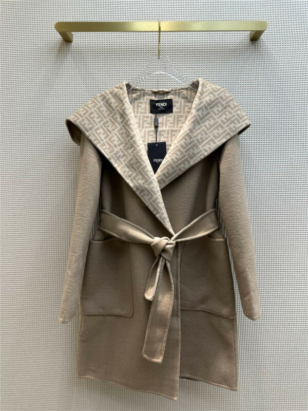 fendi double pocket wool and cashmere coat