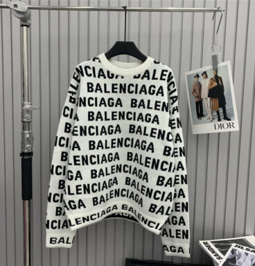 Balenciaga classic logo jacquard letter sweater