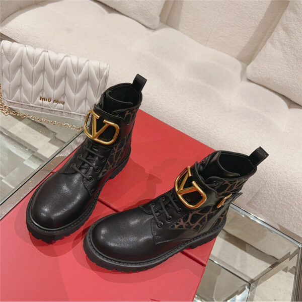 valentino V-buckle Martin boots