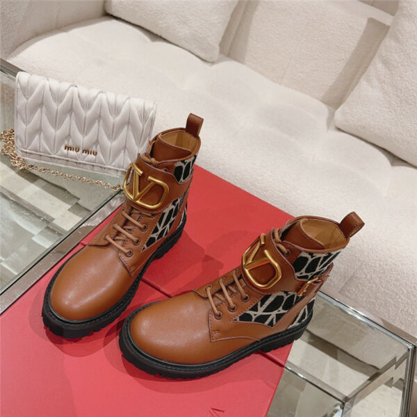 valentino V-buckle Martin boots