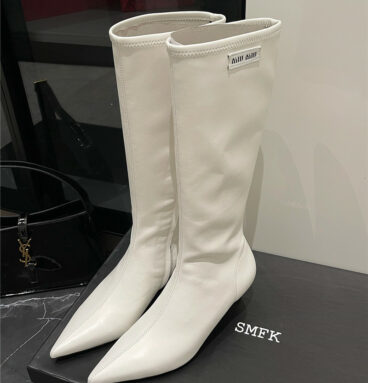 miumiu new elastic pointed toe leg-lengthening high boots