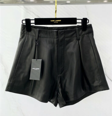 YSL new leather shorts