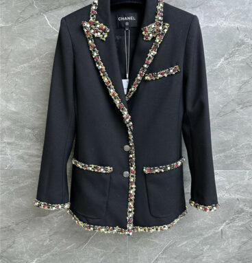 chanel beaded silk wool suit