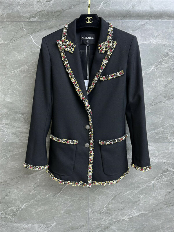 chanel beaded silk wool suit