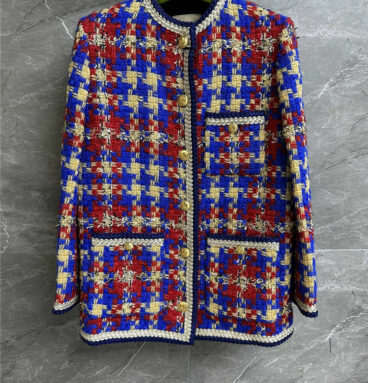 gucci plaid tweed jacket