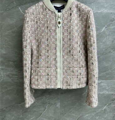 louis vuitton LV pink tweed jacket