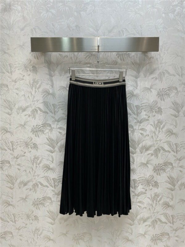 loewe web panel pleated skirt