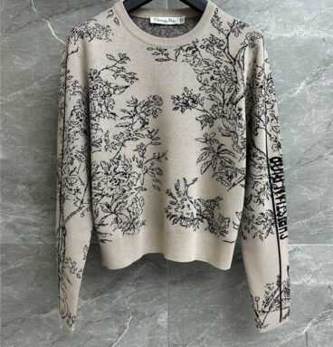 dior floral embroidered sweater