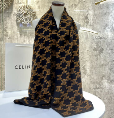 celine all-over monogram cashmere scarf