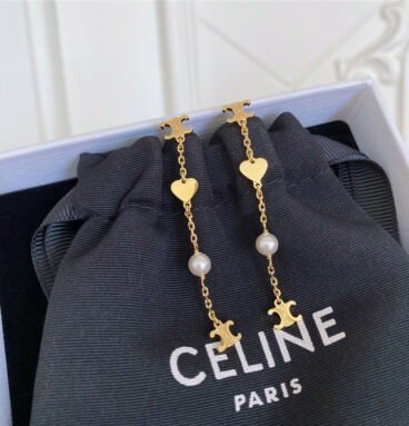 Celine Arc de Triomphe Love Pearl Earrings