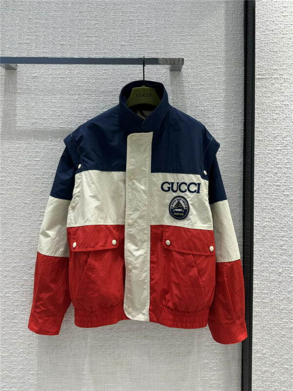 gucci contrast color bomber jacket