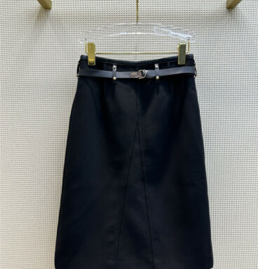 louis vuitton LV belt-embellished long skirt
