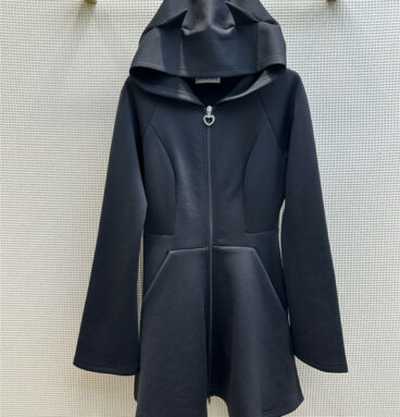 Balenciaga devil ears hooded zip-up dress