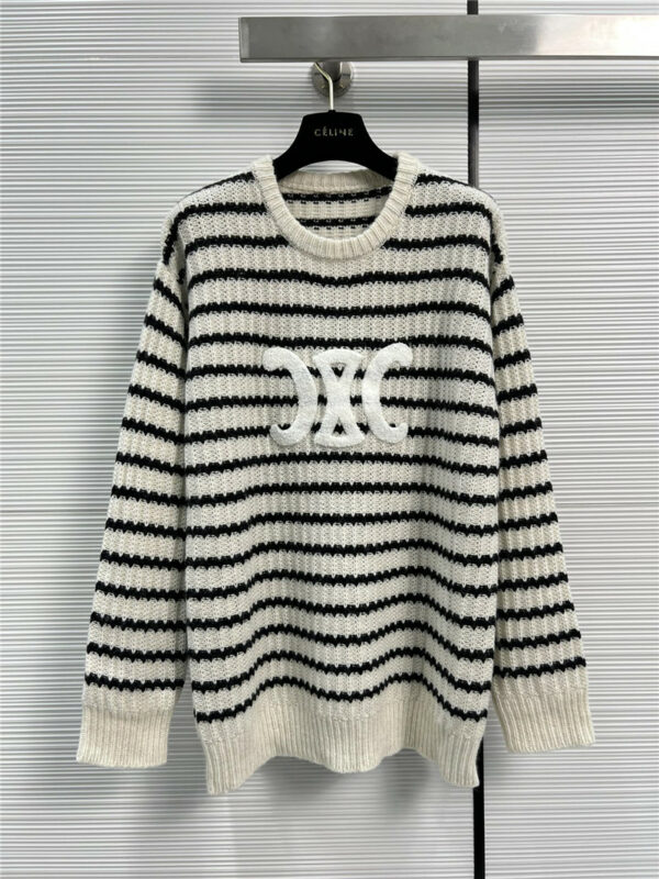 celine striped lightweight sweater