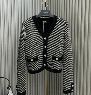 chanel heavy gold knitted cardigan