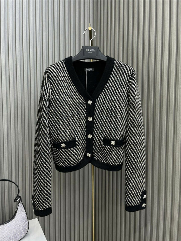 chanel heavy gold knitted cardigan