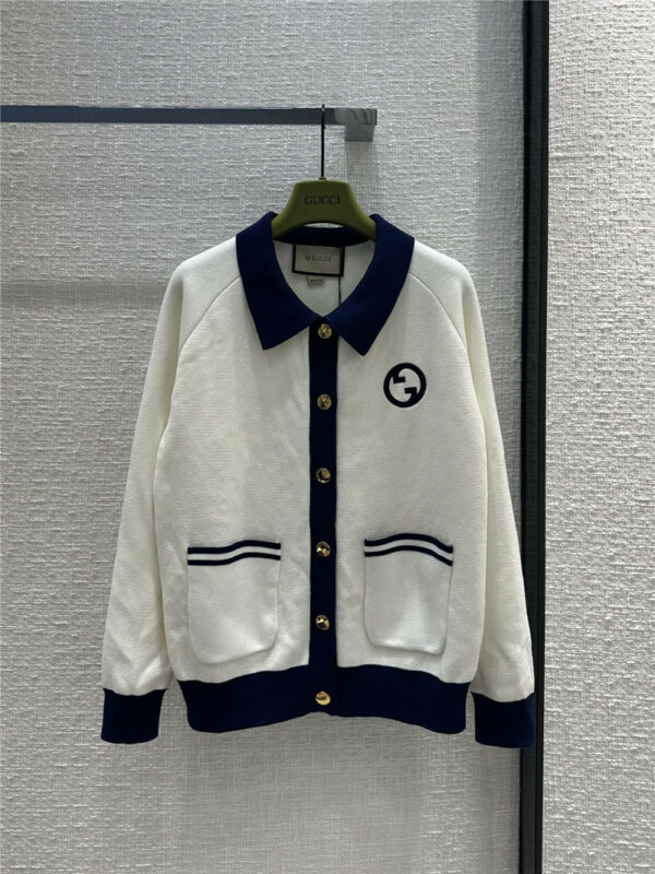 gucci new American college style knitted cardigan