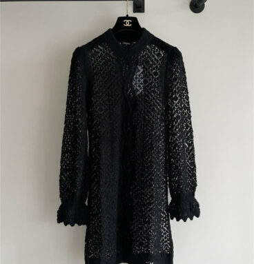 chanel new hollow knitted dress