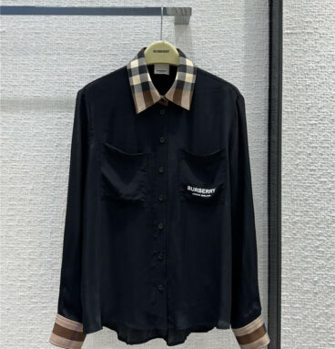 Burberry vintage plaid black shirt