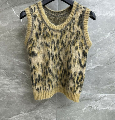 dior leopard print vest