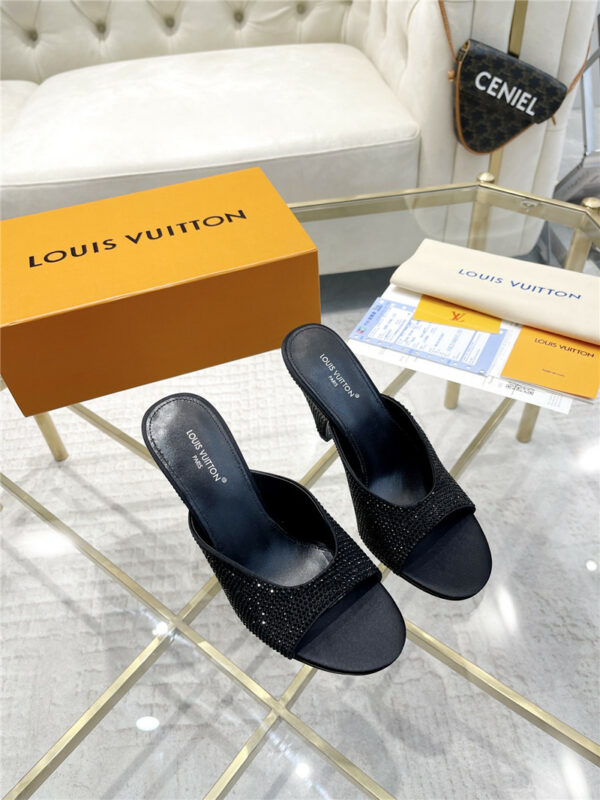 louis vuitton LV high heel popular small slippers