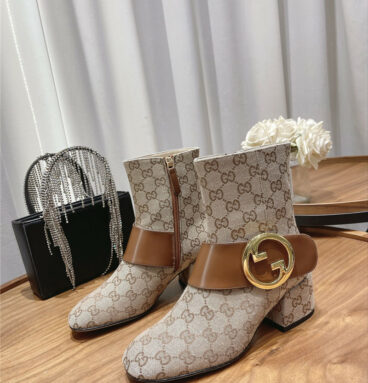 gucci double G buckle boots