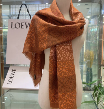 Loewe silk and cashmere anagram scarf