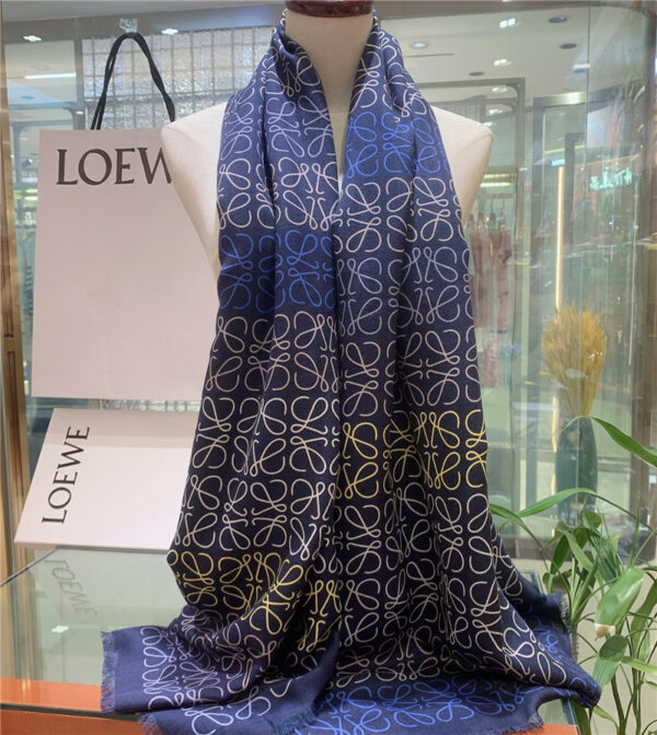 Loewe silk and cashmere anagram scarf