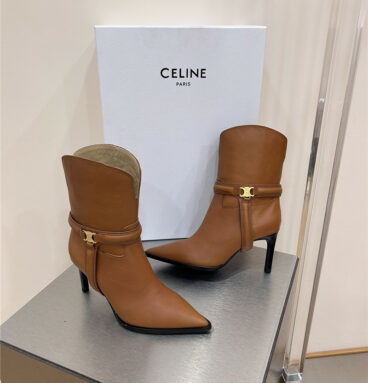 celine leather high heel boots