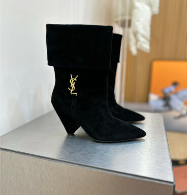 ysl pointed toe suede ankle boots