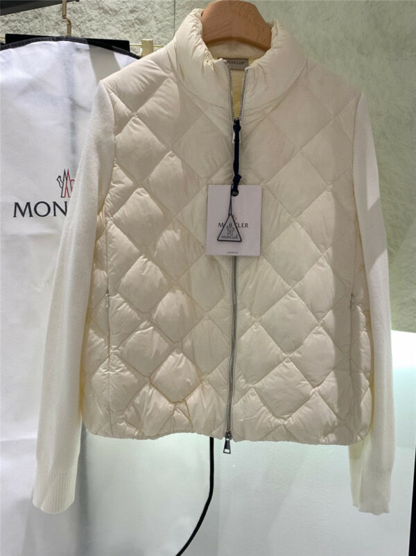 Moncler goose down wool patchwork sweater
