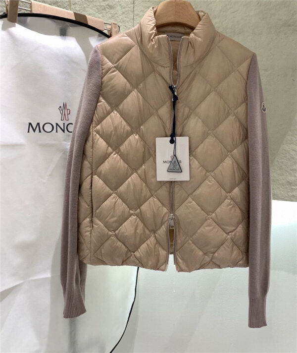 Moncler goose down wool patchwork sweater