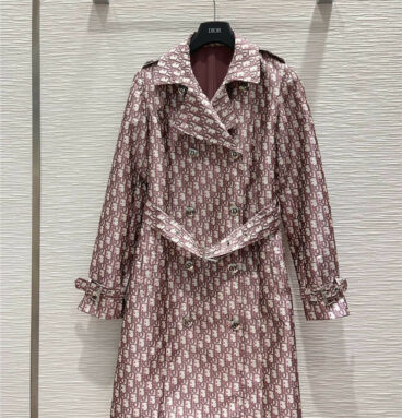 dior classic double jacquard lapel trench coat