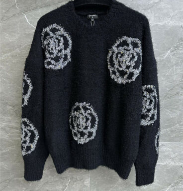 chanel camellia sweater