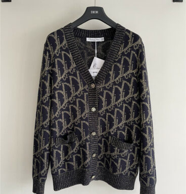 dior crew neck knitted sweater cardigan