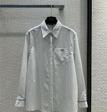 fendi fresh blue and white pinstripe shirt
