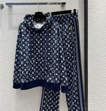 louis vuitton LV new flocked printed sports suit