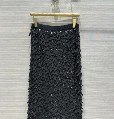 Brunello Cucinelli heavily embroidered drop sequin midi skirt