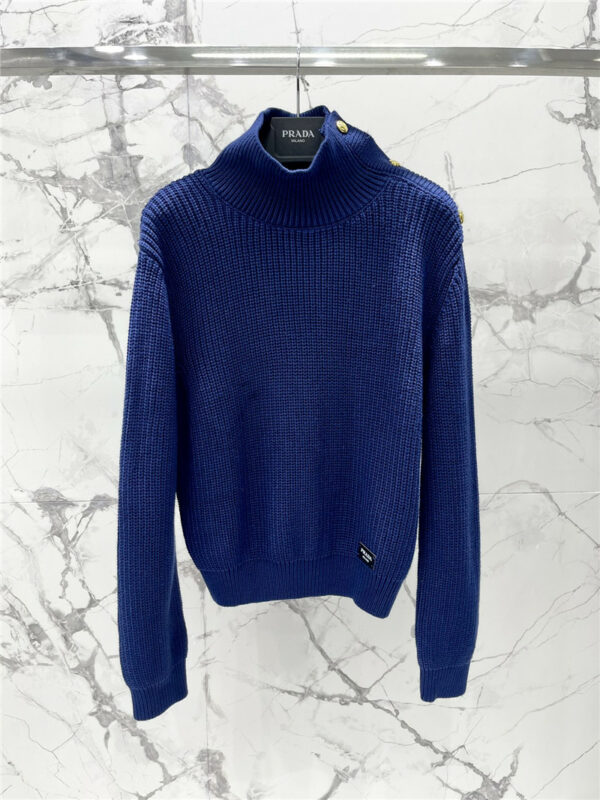 prada autumn and winter shoulder button sweater